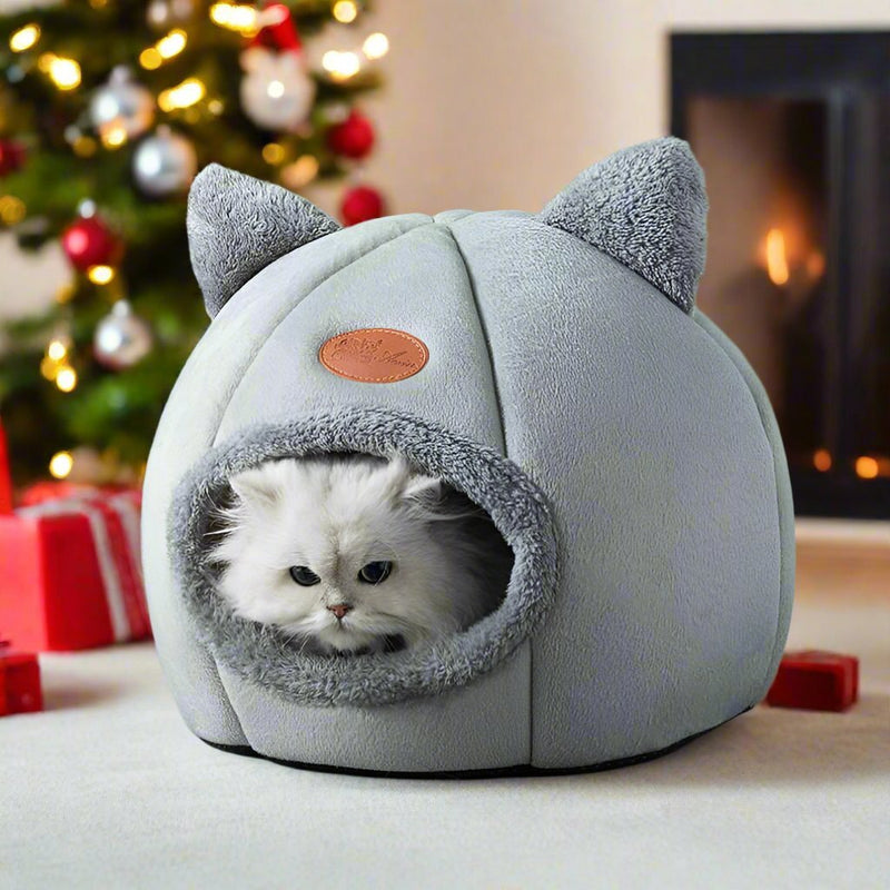 Winter Sleeping Pet Tent- Cozy Cave Nest and Little Mat Basket for Small Dogs and Cats